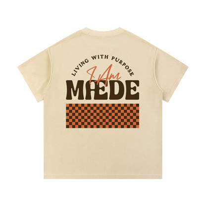 "Living With Purpose" - MÆDE Waffle Knit Tee