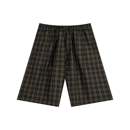 MÆDE Plaid Wide Leg Shorts