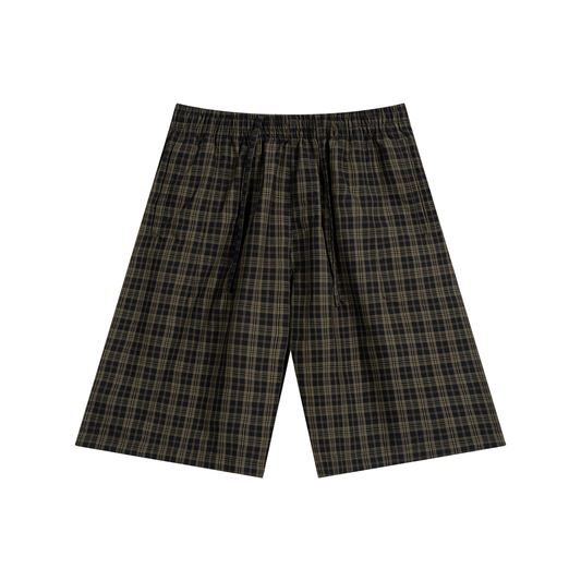 MÆDE Plaid Wide Leg Shorts
