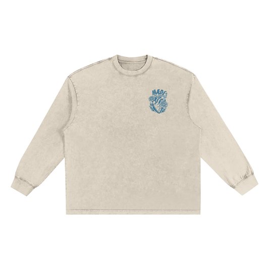 "MÆDE With Heart" - Washed Long Sleeve Tee