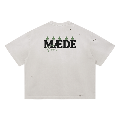 "MÆDE Fam" Distressed Boxy Tee
