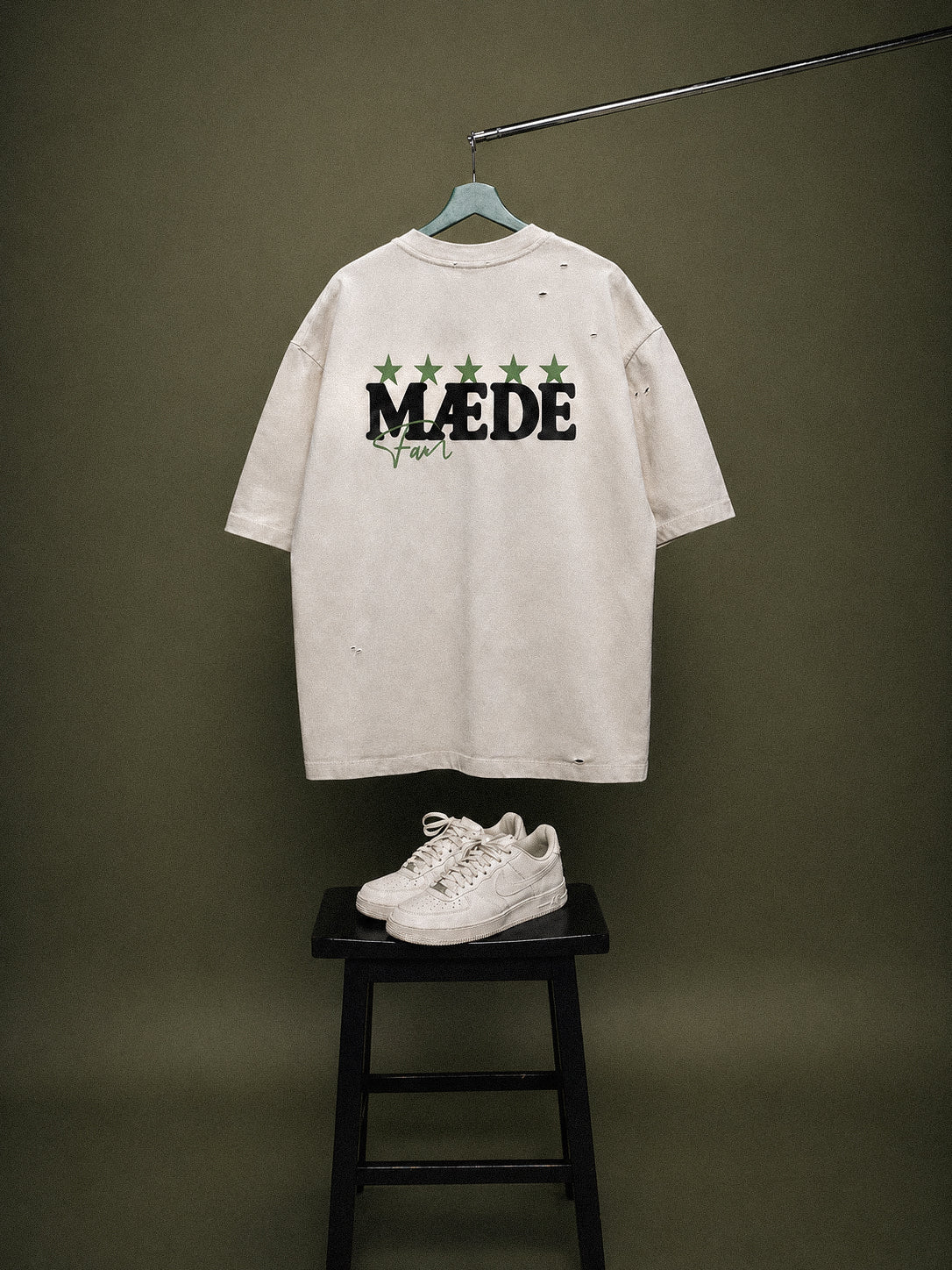 "MÆDE Fam" Distressed Boxy Tee