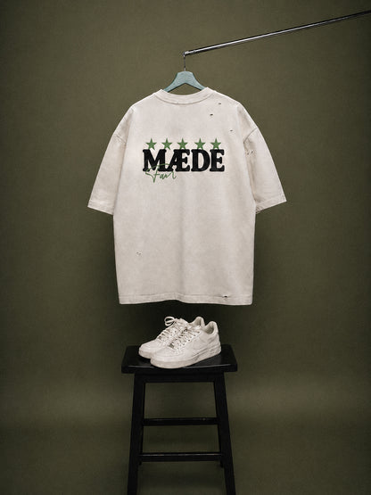 "MÆDE Fam" Distressed Boxy Tee