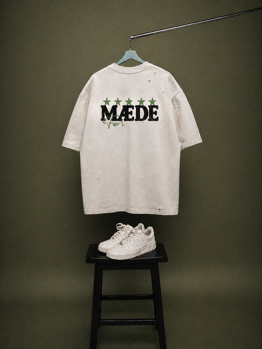 "MÆDE Fam" Distressed Boxy Tee
