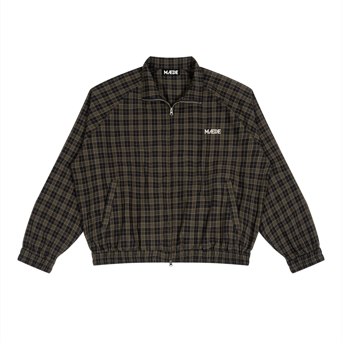 MÆDE Plaid Full-Zip Track Jacket