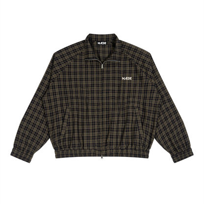MÆDE Plaid Full-Zip Track Jacket